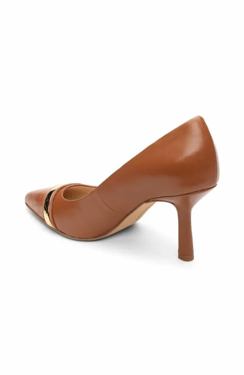 Women Heels Liverpool Los Angeles Belair Pump With Embossed Croc Luggage