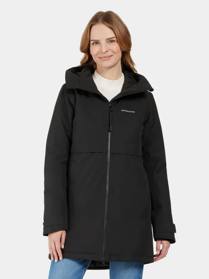 Women Helle Parka Black Didriksons Autumn Jackets
