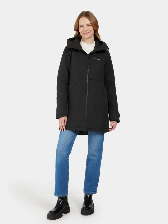 Women Helle Parka Black Didriksons Autumn Jackets