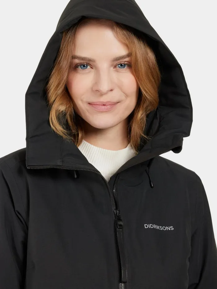 Women Helle Parka Black Didriksons Autumn Jackets