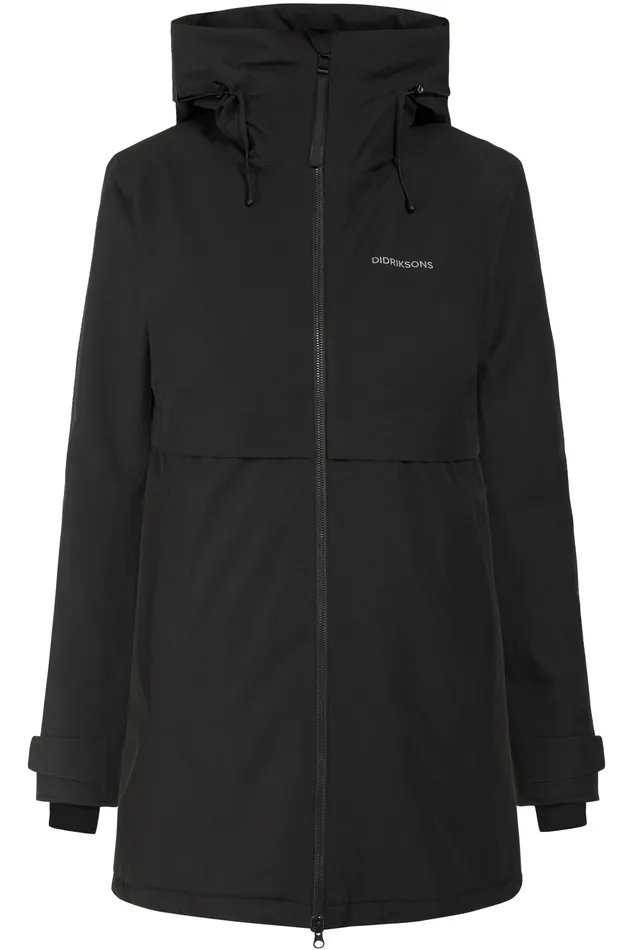 Women Helle Parka Black Didriksons Autumn Jackets
