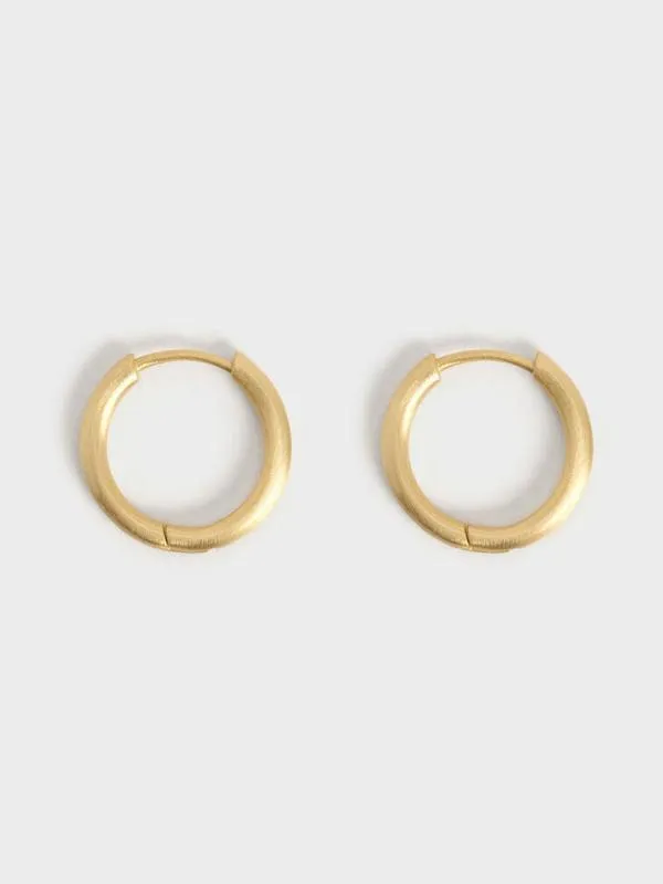 Women Hoop Earrings 8211 Brush Gold CHARLES and KEITH Earrings