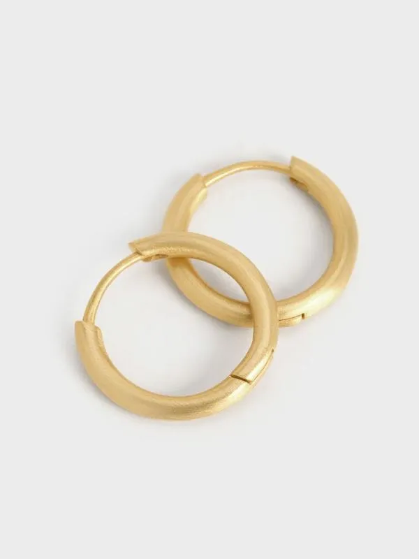Women Hoop Earrings 8211 Brush Gold CHARLES and KEITH Earrings Women Hoop Earrings 8211 Brush Gold CHARLES and KEITH Earrings