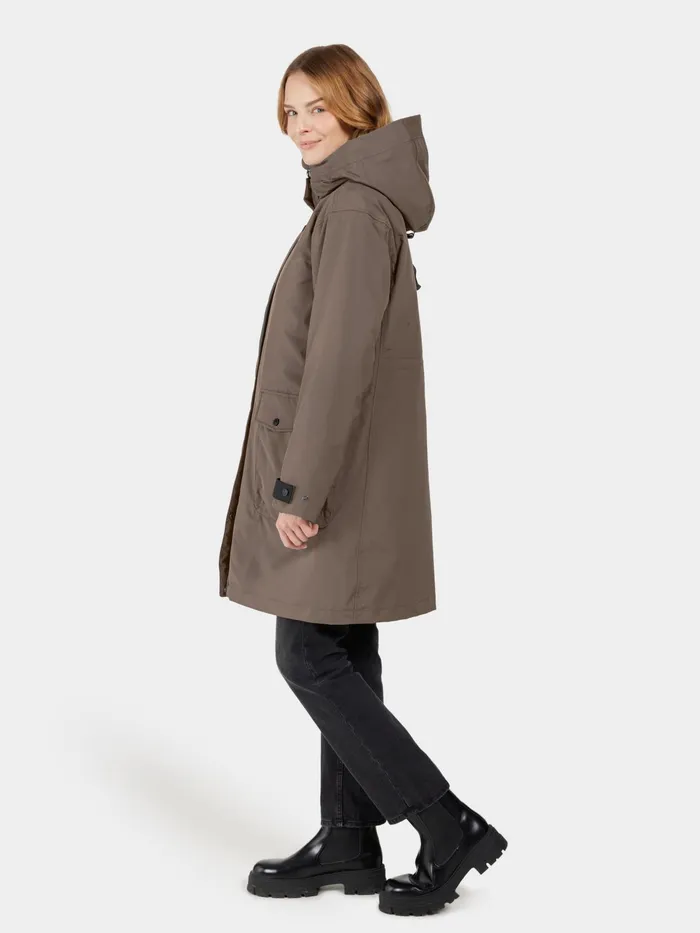 Women Ilsa Parka Mocha Brown Didriksons Autumn Jackets