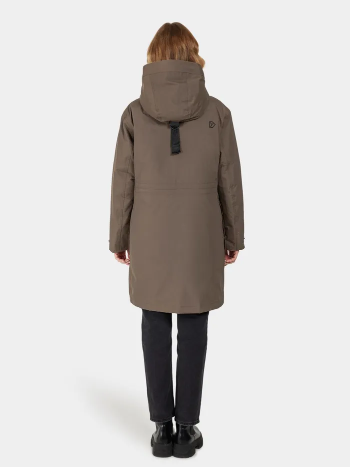 Women Ilsa Parka Mocha Brown Didriksons Autumn Jackets