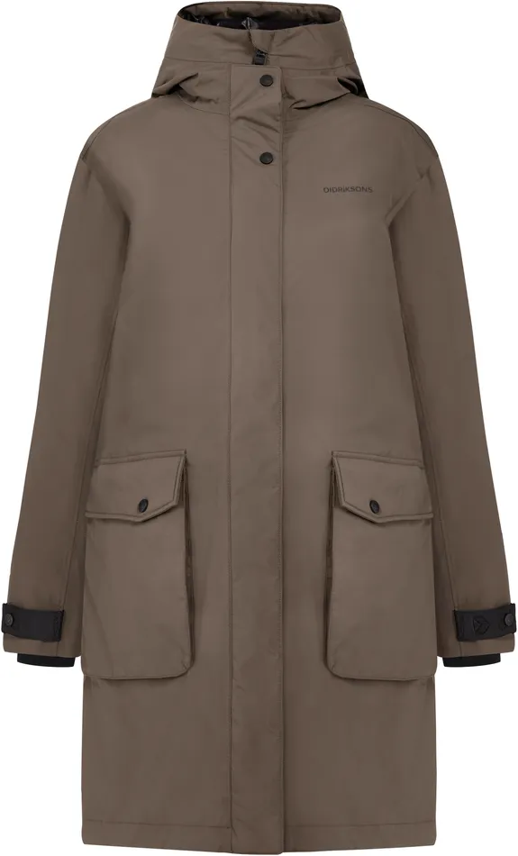 Women Ilsa Parka Mocha Brown Didriksons Autumn Jackets