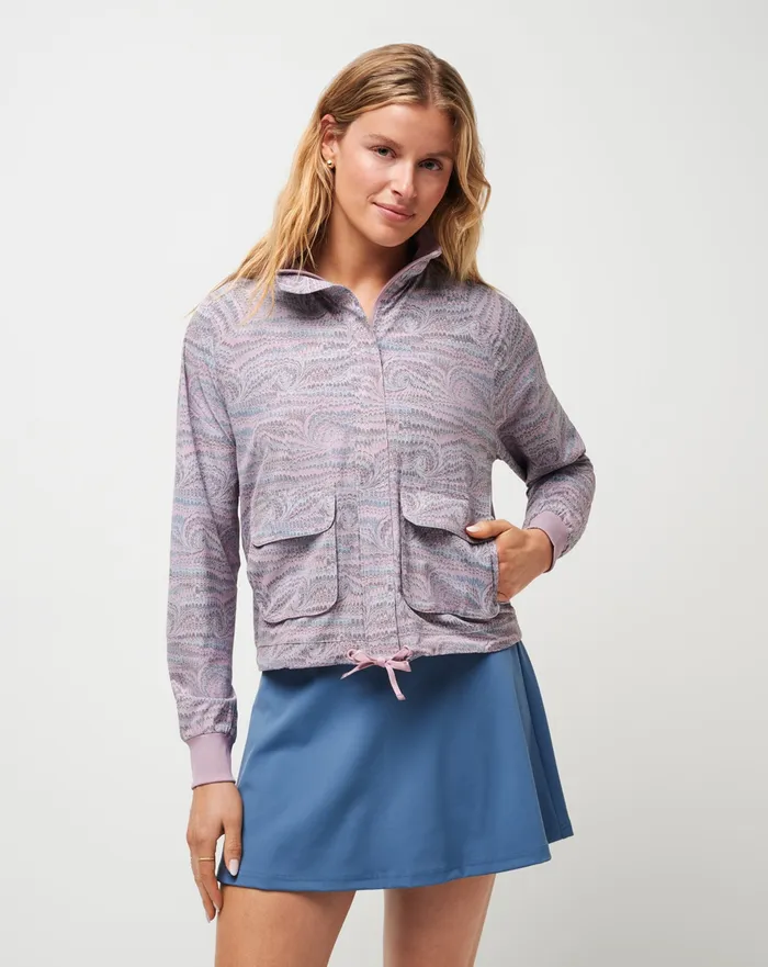 Women Jackets TravisMathew POST MATCH FULL ZIP JACKET Moonscape Multi