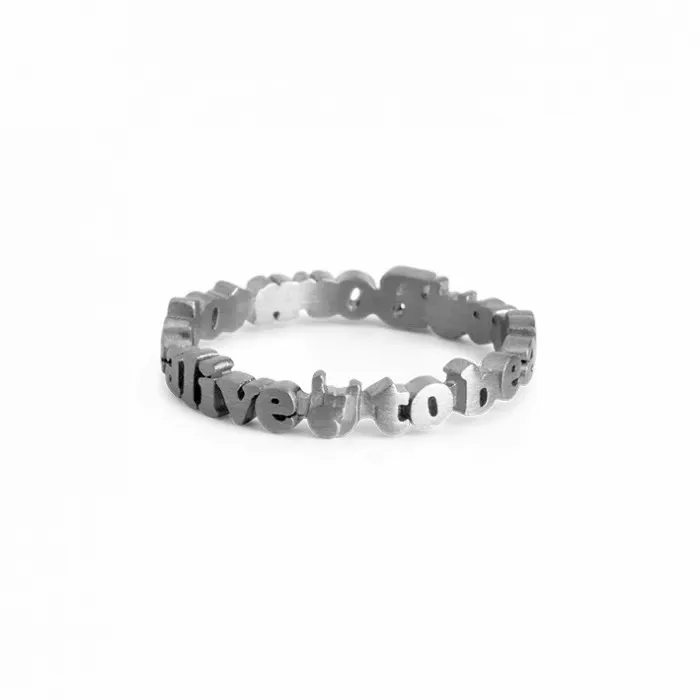 Women Jane Knig Silver Rings Born To Be Alive Ring
