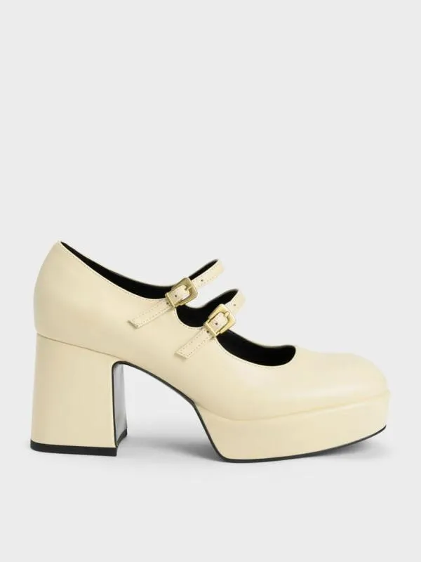 Women Jaylin Patent Block Heel Mary Janes 8211 Yellow CHARLES and KEITH Heels Women Jaylin Patent Block Heel Mary Janes 8211 Yellow CHARLES and KEITH Heels