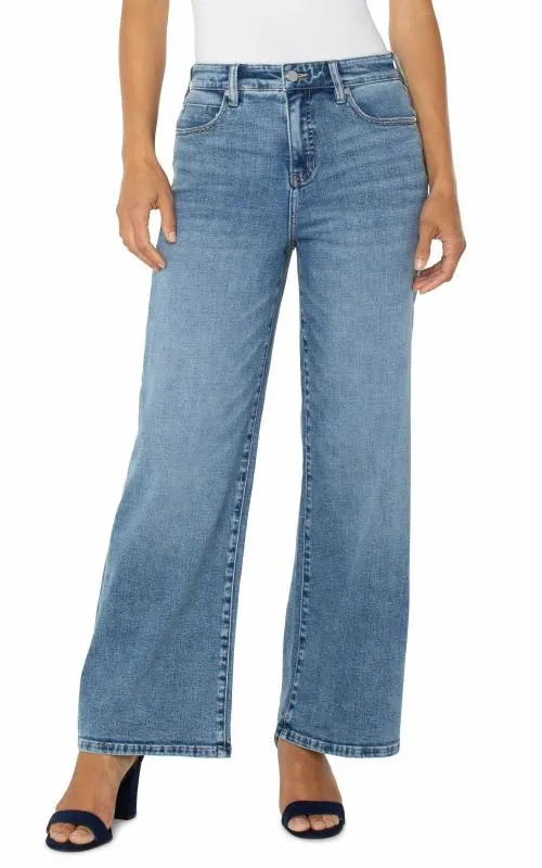 Women Jeans Liverpool Los Angeles Stride Hirise Wide Leg Carbon Canyon