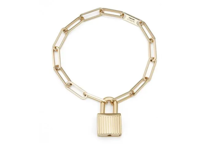 Women Jewelry Tom Ford Padlock Chain Bracelet Gold