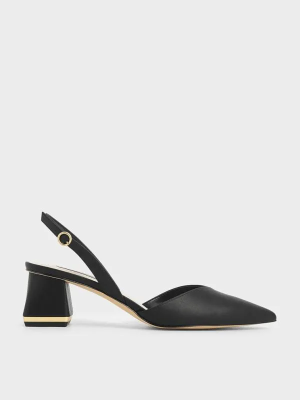 Women Katarina Trapeze Heel Slingback Pumps 8211 Black CHARLES and KEITH Heels Women Katarina Trapeze Heel Slingback Pumps 8211 Black CHARLES and KEITH Heels