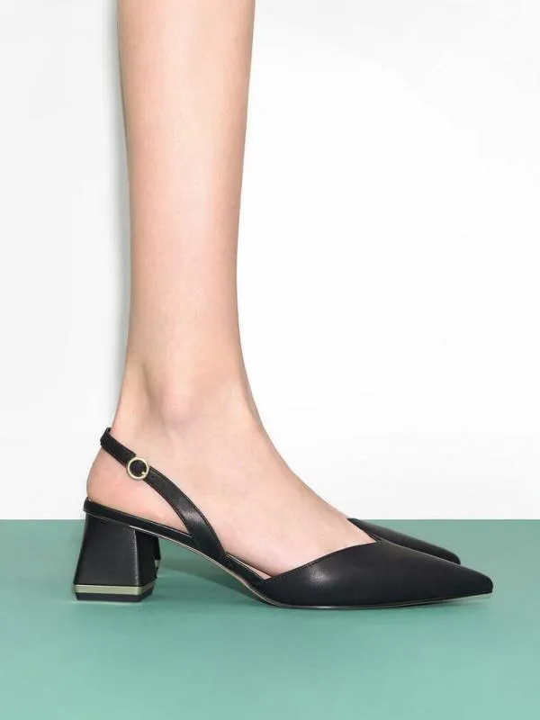 Women Katarina Trapeze Heel Slingback Pumps 8211 Black CHARLES and KEITH Heels Women Katarina Trapeze Heel Slingback Pumps 8211 Black CHARLES and KEITH Heels