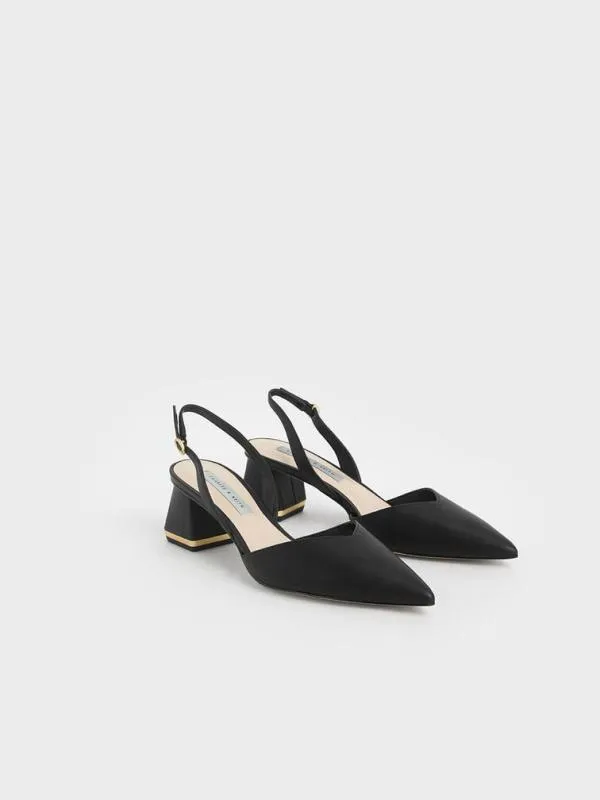 Women Katarina Trapeze Heel Slingback Pumps 8211 Black CHARLES and KEITH Heels Women Katarina Trapeze Heel Slingback Pumps 8211 Black CHARLES and KEITH Heels