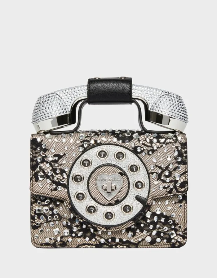 Women KITSCH LACE PHONE BAG BLACK Black Betsey Johnson