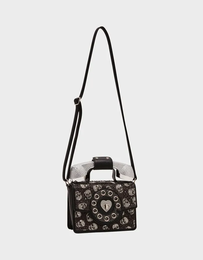 Women KITSCH SKULL PHONE BAG BLACK Black Betsey Johnson Women KITSCH SKULL PHONE BAG BLACK Black Betsey Johnson