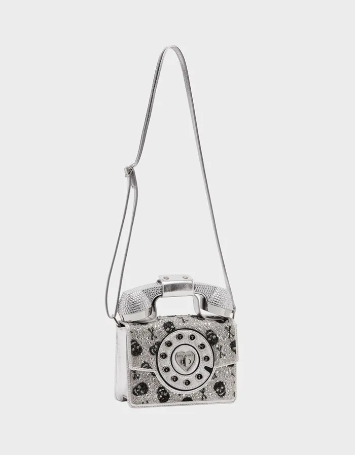 Women KITSCH SKULL PHONE BAG SILVER Silver Betsey Johnson Women KITSCH SKULL PHONE BAG SILVER Silver Betsey Johnson