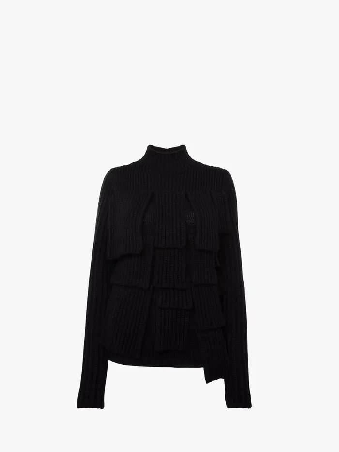 Women Knitwear JW Anderson PANELLED FLAP SWEATER Navy