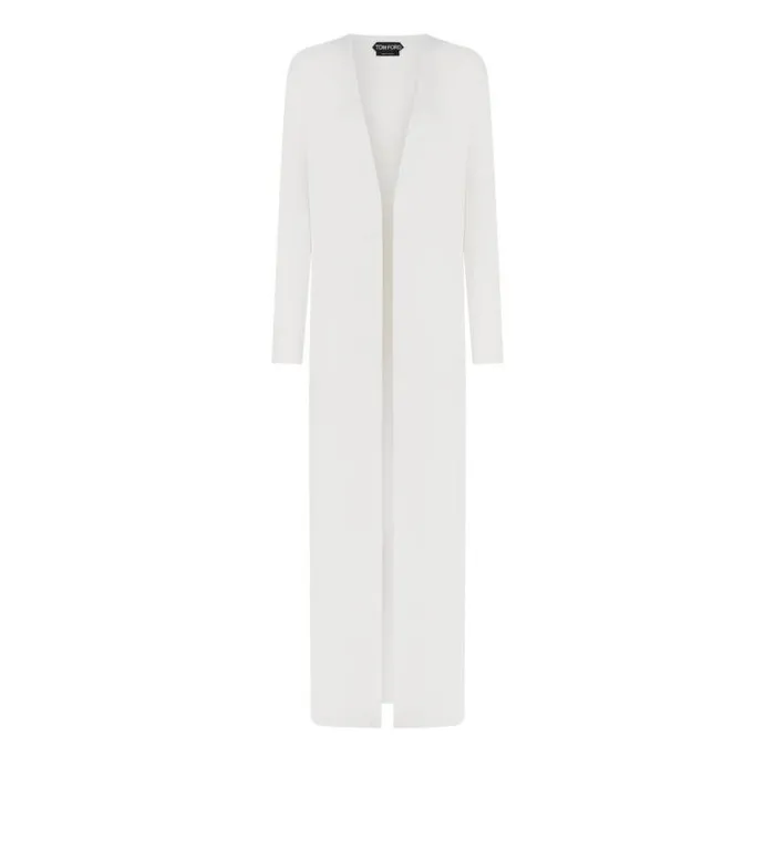 Women Knitwear Tom Ford Cashmere Silk Maxi Cardigan Chalk