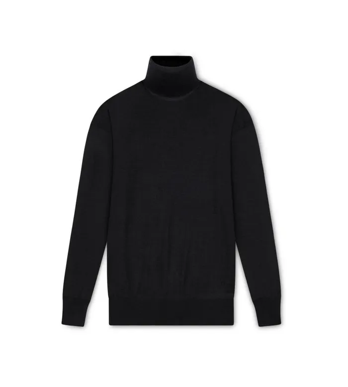 Women Knitwear Tom Ford Fine Cashmere Silk Turtleneck Black