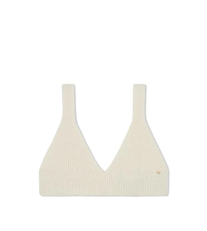 Women Knitwear Tom Ford Stretch Cotton Cashmere Bra Chalk