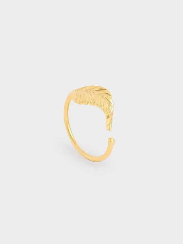 Women Leaf Band Ring 8211 Brush Gold CHARLES and KEITH Rings