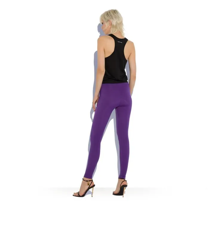 Women Leggings Tom Ford Stretch Lycra Logoed Leggings Electric Purple