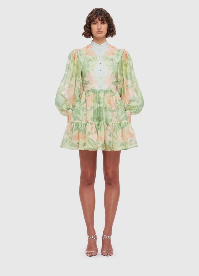 Women LEO LIN Alexandra Mini Dress 8211 Orient Print in Evergreen Dresses and Jumpsuits