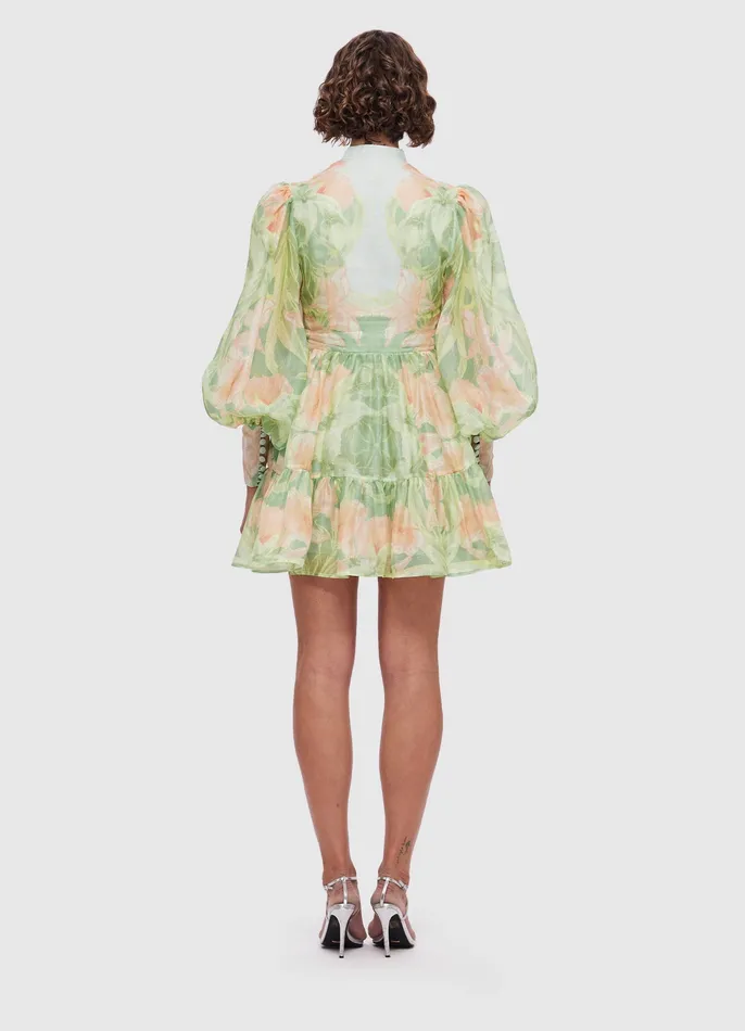 Women LEO LIN Alexandra Mini Dress 8211 Orient Print in Evergreen Dresses and Jumpsuits