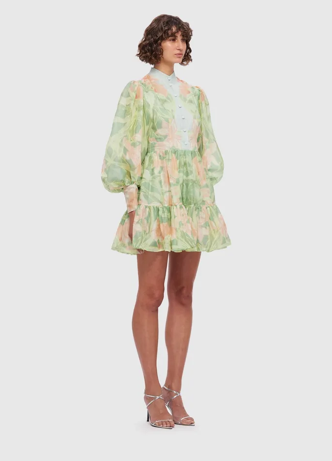 Women LEO LIN Alexandra Mini Dress 8211 Orient Print in Evergreen Dresses and Jumpsuits