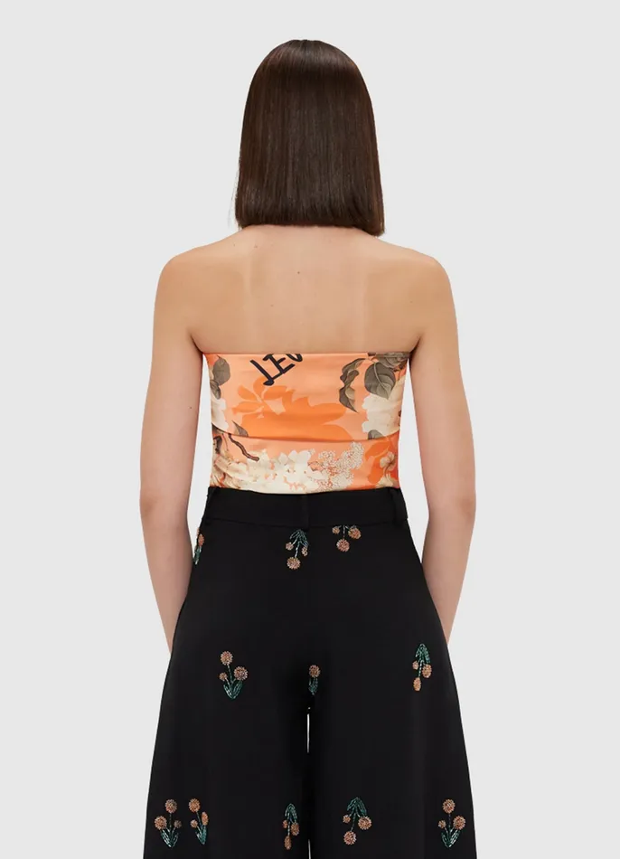 Women LEO LIN Small Scarf 8211 Hydrangea Print in Tangerine Scarves