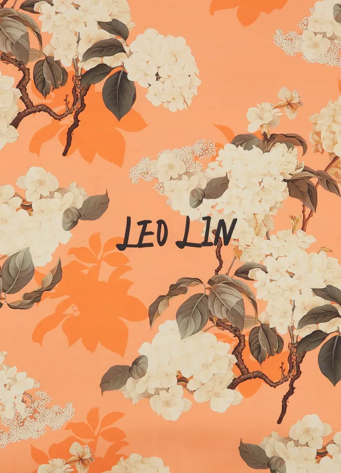 Women LEO LIN Small Scarf 8211 Hydrangea Print in Tangerine Scarves