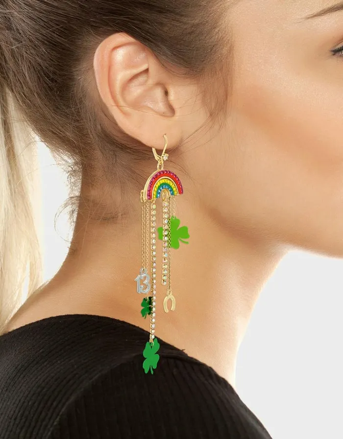 Women LUCKING OUT RAINBOW CHANDELIER EARRINGS RAINBOW Betsey Johnson Women LUCKING OUT RAINBOW CHANDELIER EARRINGS RAINBOW Betsey Johnson
