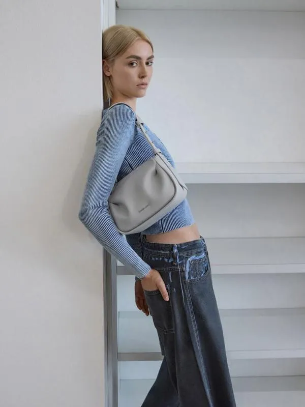 Women Lumen Padded Crossbody Bag 8211 Grey CHARLES and KEITH Crossbody Bags