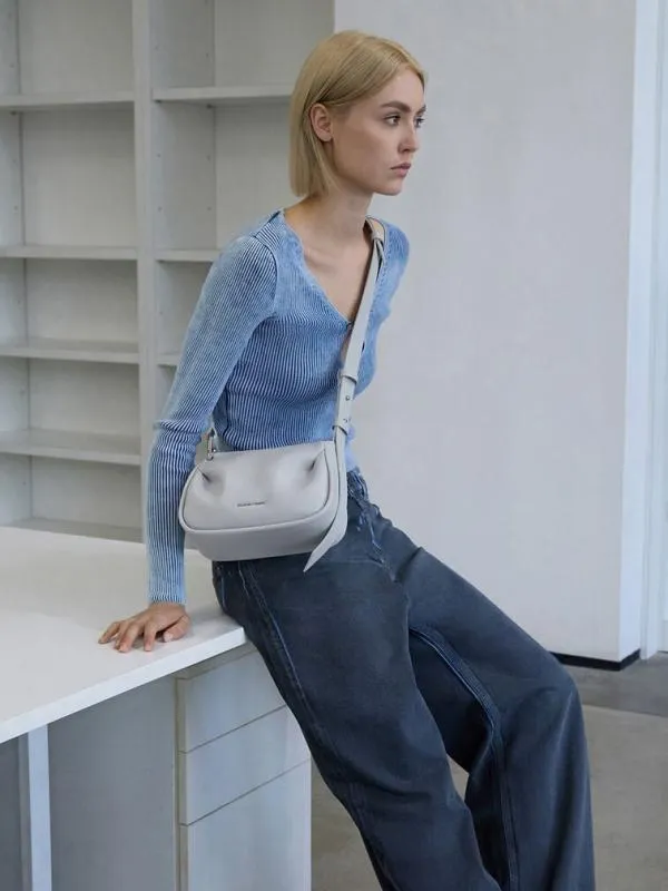 Women Lumen Padded Crossbody Bag 8211 Grey CHARLES and KEITH Crossbody Bags