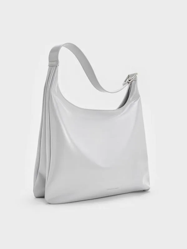 Women Lumen Slouchy Hobo Bag 8211 Grey CHARLES and KEITH Hobo Bags