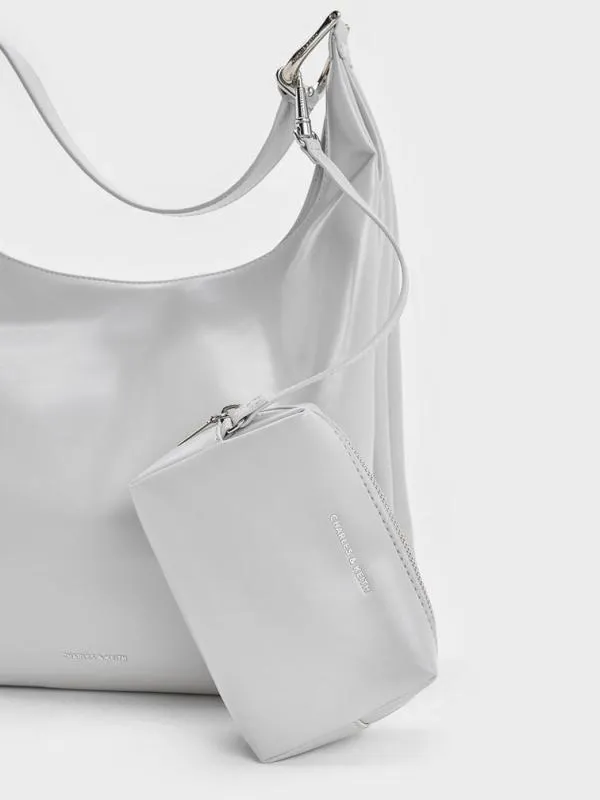 Women Lumen Slouchy Hobo Bag 8211 Grey CHARLES and KEITH Hobo Bags