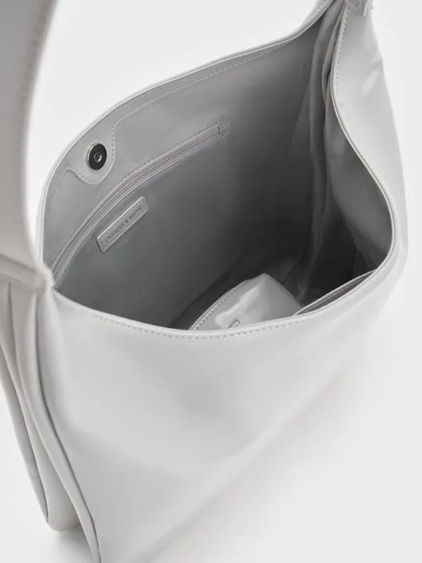 Women Lumen Slouchy Hobo Bag 8211 Grey CHARLES and KEITH Hobo Bags