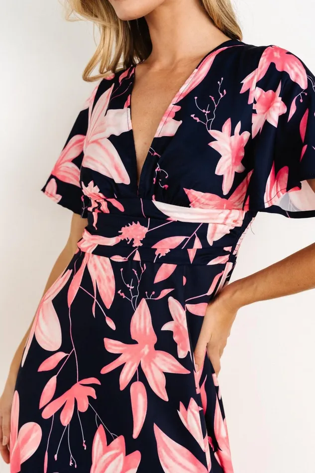 Women Maxi Dresses Baltic Born Dina Maxi Dress Navy Pink Floral Women Maxi Dresses Baltic Born Dina Maxi Dress Navy Pink Floral