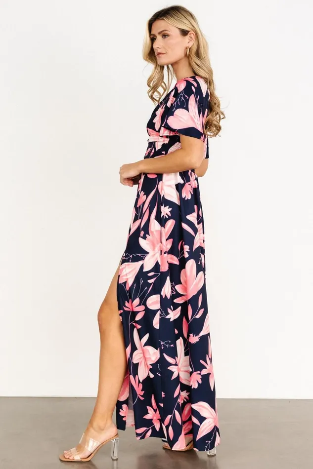 Women Maxi Dresses Baltic Born Dina Maxi Dress Navy Pink Floral Women Maxi Dresses Baltic Born Dina Maxi Dress Navy Pink Floral
