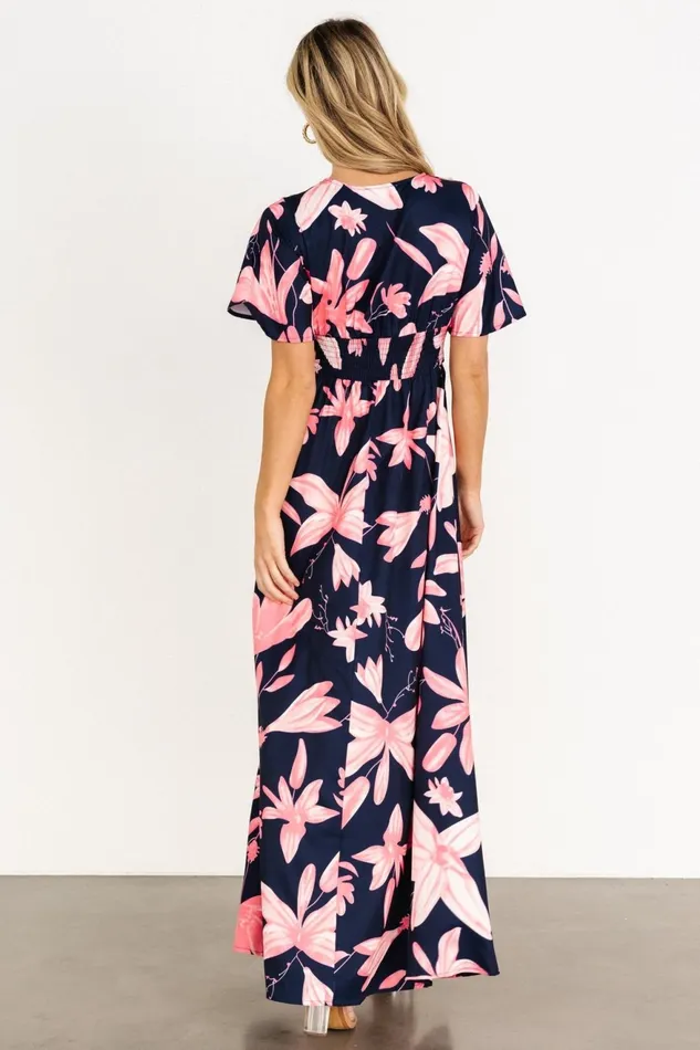 Women Maxi Dresses Baltic Born Dina Maxi Dress Navy Pink Floral Women Maxi Dresses Baltic Born Dina Maxi Dress Navy Pink Floral