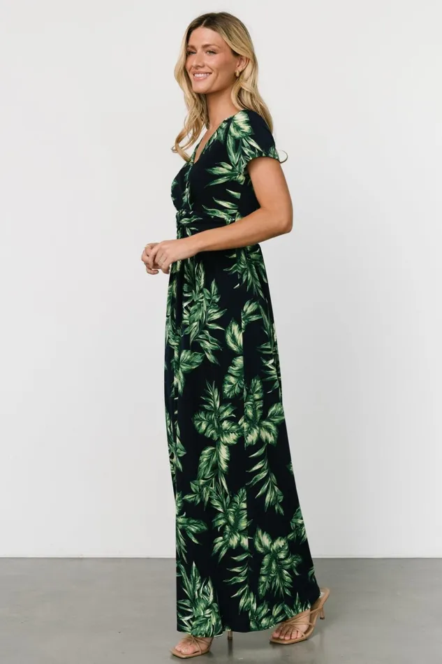 Women Maxi Dresses Baltic Born Soleil Maxi Dress Black Leaf Print Women Maxi Dresses Baltic Born Soleil Maxi Dress Black Leaf Print