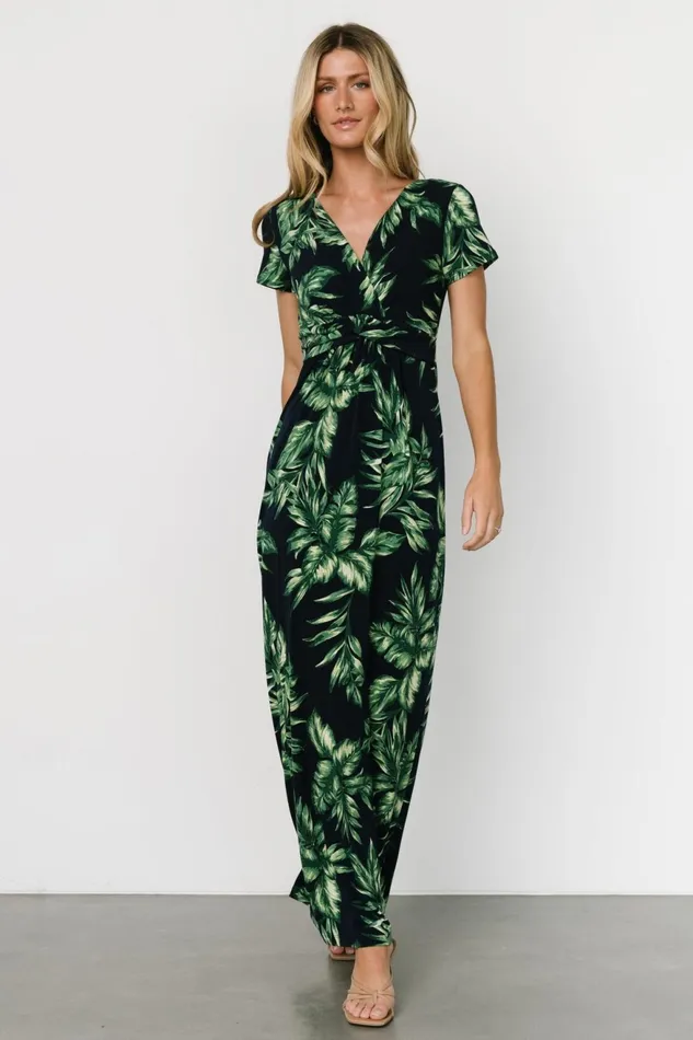 Women Maxi Dresses Baltic Born Soleil Maxi Dress Black Leaf Print Women Maxi Dresses Baltic Born Soleil Maxi Dress Black Leaf Print