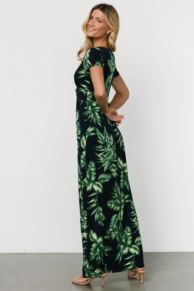 Women Maxi Dresses Baltic Born Soleil Maxi Dress Black Leaf Print Women Maxi Dresses Baltic Born Soleil Maxi Dress Black Leaf Print