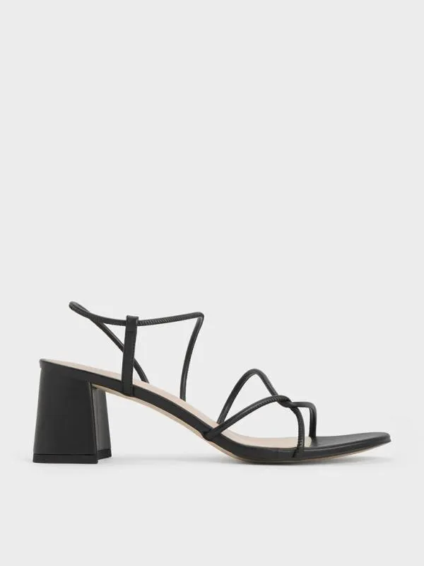 Women Meadow Strappy Block Heel Sandals 8211 Black CHARLES and KEITH Heels