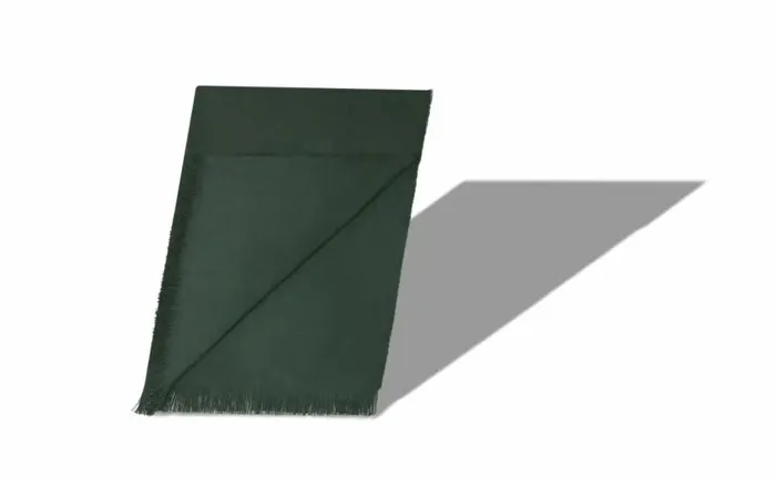 WomenMen Dark Green Fine Cashmere Scarf Manolo Blahnik Scarves