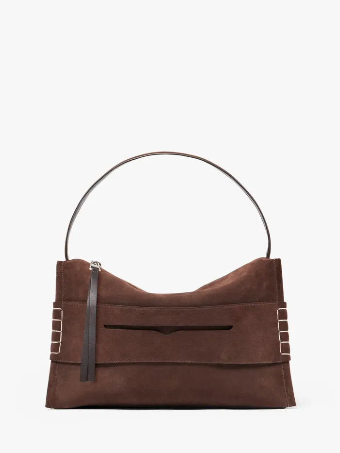 WomenMen Top Handle Bags JW Anderson LARGE LOAFER BAG 8211 SUEDE SHOULDER BAG Brown WomenMen Top Handle Bags JW Anderson LARGE LOAFER BAG 8211 SUEDE SHOULDER BAG Brown