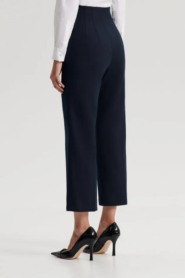Women MERCERISED COTTON TROUSER NAVY Trousers Scanlan Theodore Women MERCERISED COTTON TROUSER NAVY Trousers Scanlan Theodore