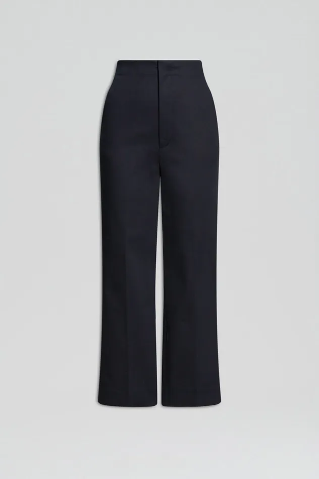 Women MERCERISED COTTON TROUSER NAVY Trousers Scanlan Theodore Women MERCERISED COTTON TROUSER NAVY Trousers Scanlan Theodore