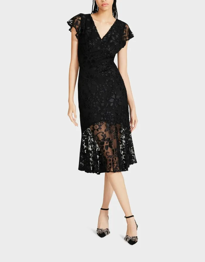 Women MERLIN MIDI DRESS BLACK Betsey Johnson